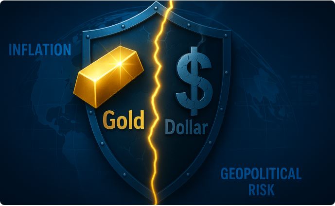 Vàng tăng vọt, USD dậm chân tại chỗ – Sự lệch pha của các tài sản trú ẩn an toàn